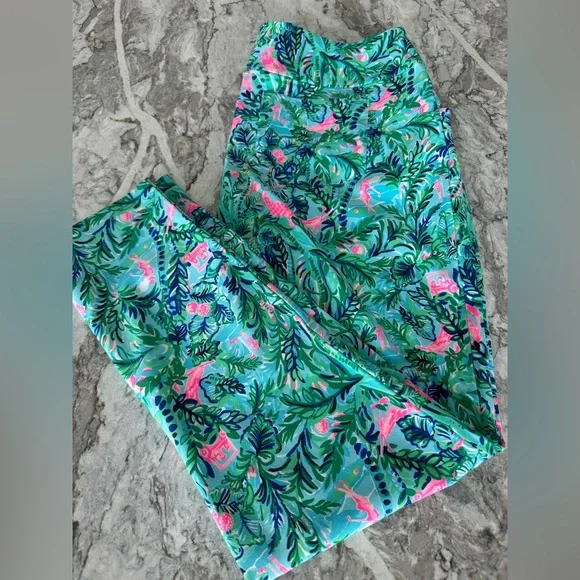 Lilly Pulitzer Luxletic Corso Pull On Golf Pants in Par Fection Print Size 14 - Picture 3 of 10